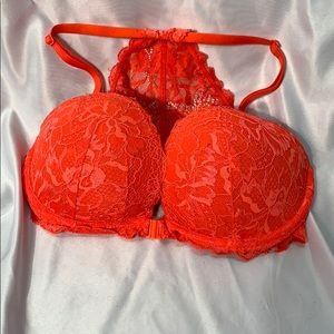 Pink Victorias Secret Lace Front Closure Bra 32DD
